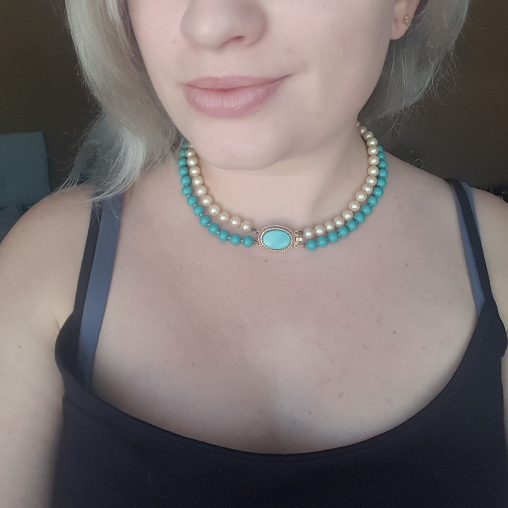 VINTAGE BEAD AND PEARL NECKLACE